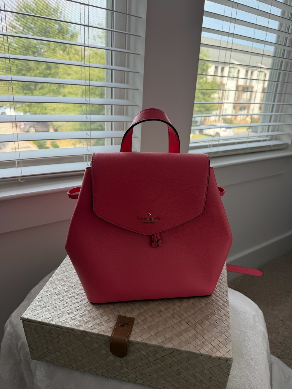 kate spade Pink Saffiano Leather Backpack
